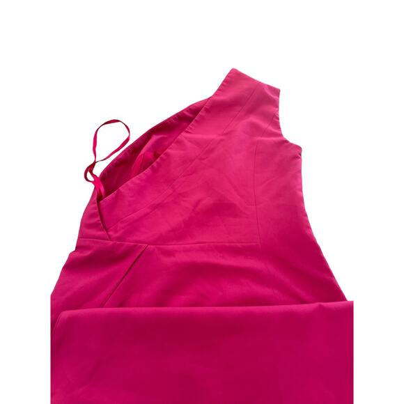 Abyss by Abby Womens One Shoulder Evening Midi Slit Dress Hot Pink Small - Picture 9 of 15